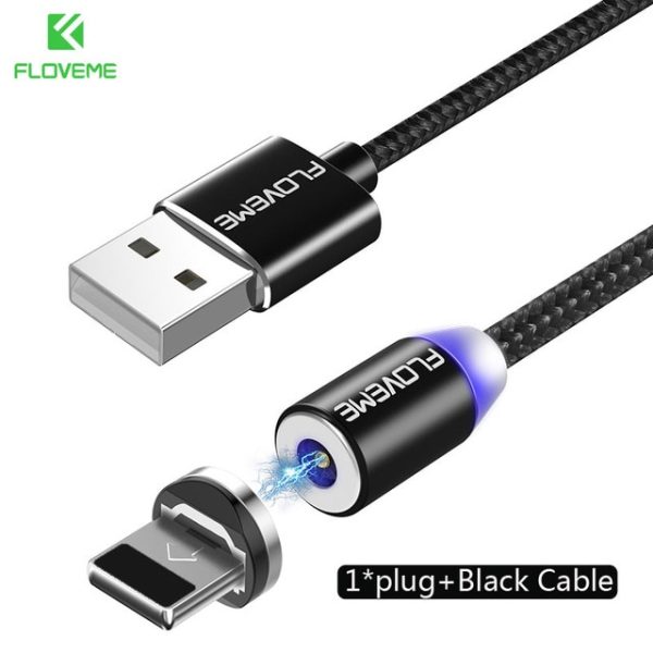FLOVEME 1M Magnetic Charge Cable , Micro USB Cable For iPhone XR XS Max X Magnet Charger USB Type C Cable LED Charging Wire Cord - Image 7