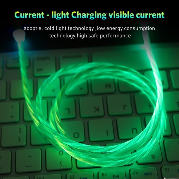 Flowing Light Magnetic USB Charging Cable, Micro usb Cable & USB Type C Cable LED Glow Magnet Charger For iPhone X 8 7 6 - Image 2
