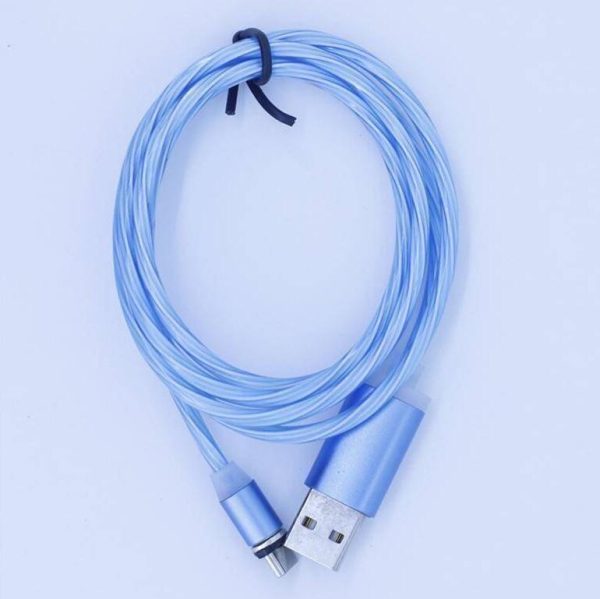 Flowing Light Magnetic USB Charging Cable, Micro usb Cable & USB Type C Cable LED Glow Magnet Charger For iPhone X 8 7 6 - Image 6
