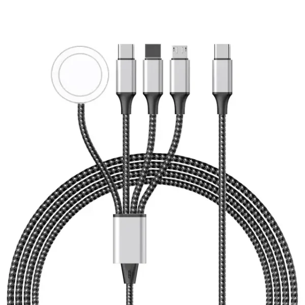 New woven four in one watch wireless charging mobile phone charging cable data cable multiple connectors to choose from - Image 6