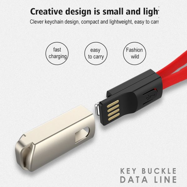 Portable Keychain USB Data cable for iPhone Micro USB Type C Fast Charging Mobile Phone Charger Cable for Samsung Galaxy Xiaomi - Image 2