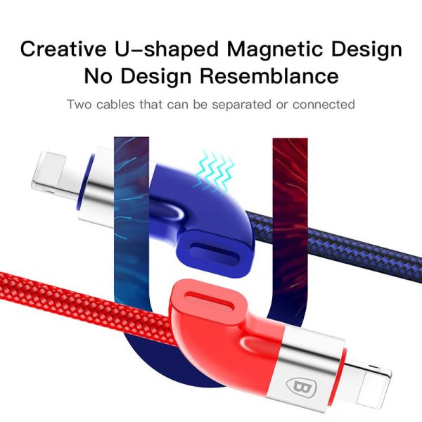 Baseus Couple Magnetic USB Cable For iPhone X 8 7  iPad Air Mini Fast Data Sync Charging Charger For iPhone - Image 2
