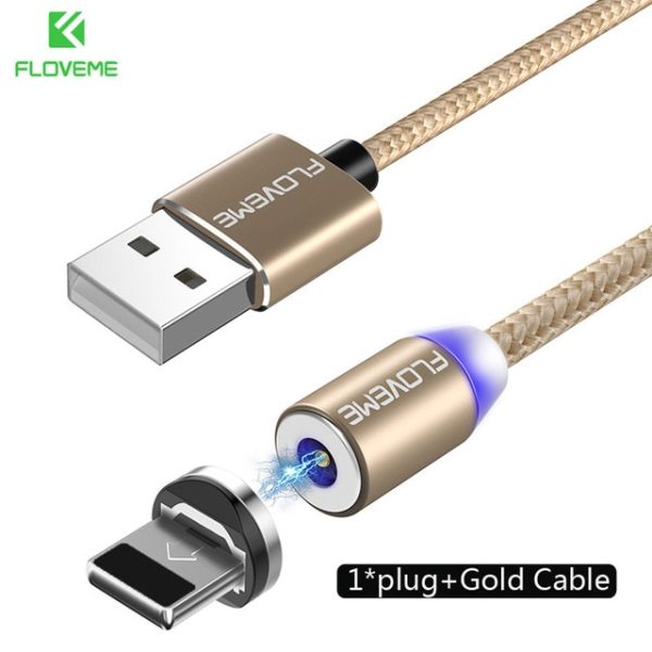 FLOVEME 1M Magnetic Charge Cable , Micro USB Cable For iPhone XR XS Max X Magnet Charger USB Type C Cable LED Charging Wire Cord - Image 9