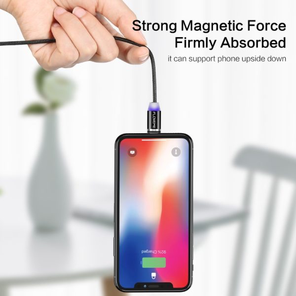 FLOVEME 1M Magnetic Charge Cable , Micro USB Cable For iPhone XR XS Max X Magnet Charger USB Type C Cable LED Charging Wire Cord - Image 2