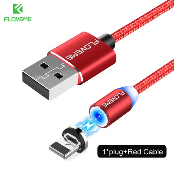 FLOVEME 1M Magnetic Charge Cable , Micro USB Cable For iPhone XR XS Max X Magnet Charger USB Type C Cable LED Charging Wire Cord - Image 10