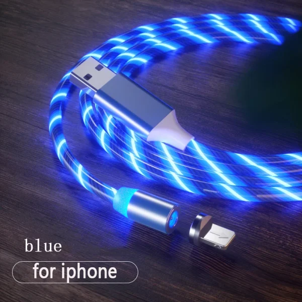 1m Magnetic charging Mobile Phone Cable USB Type C Flow Luminous Lighting Data Wire for Samsung Huawei LED Micro Kable - Image 11
